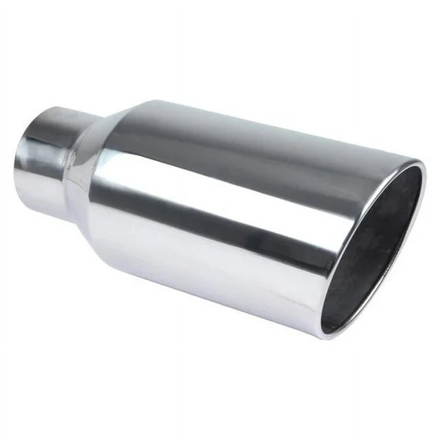 Exhaust Tips 5 x 8 x 18 in Rolled Bolt on Tail Pipe Tip with Polished